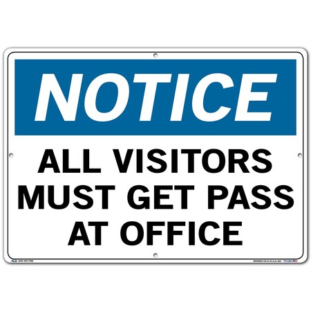 Vestil Aluminum Sign, 14-1/2" Height, 20-1/2" Width, Aluminum, Rectangle, English SI-N-33-E-AL-063